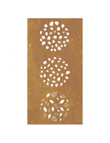 Decorazione Muro da Giardino 105x55 cm Foglia Acciaio Corten