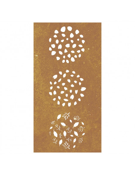 Decorazione Muro da Giardino 105x55 cm Foglia Acciaio Corten