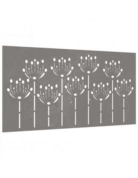 Decorazione Muro da Giardino 105x55 cm Fiore in Acciaio Corten