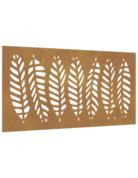Decorazione Muro da Giardino 105x55 cm Foglia Acciaio Corten