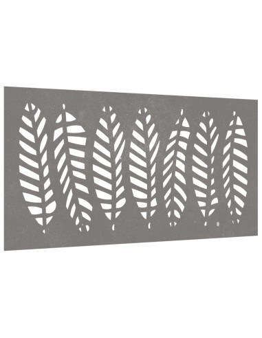 Decorazione Muro da Giardino 105x55 cm Foglia Acciaio Corten