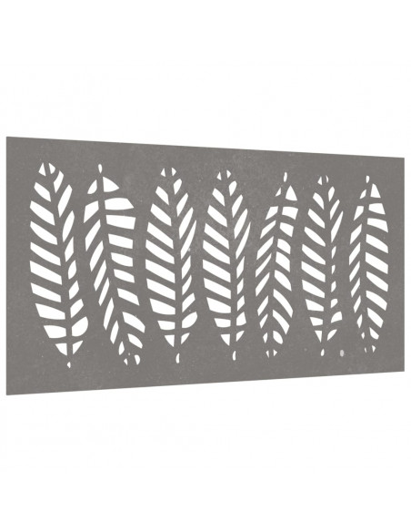 Decorazione Muro da Giardino 105x55 cm Foglia Acciaio Corten