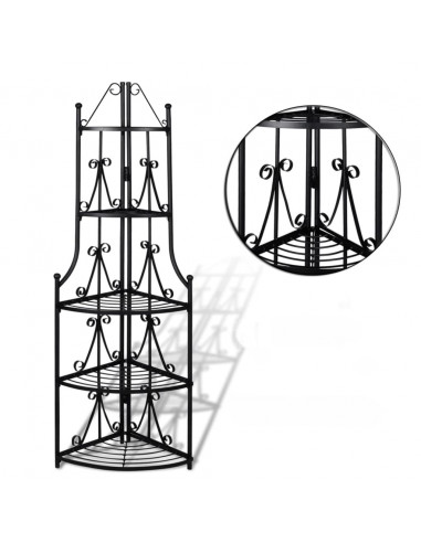 Porta Piante ad Angolo Nero