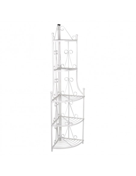 Supporto per Piante Porta Piante ad Angolo Bianco