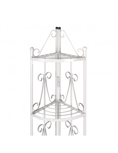 Supporto per Piante Porta Piante ad Angolo Bianco