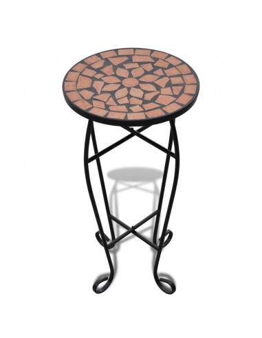Tavolino per Piante con Mosaico Terracotta