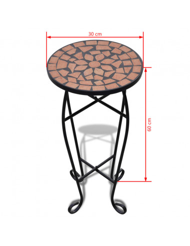 Tavolino per Piante con Mosaico Terracotta