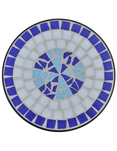 Tavolino Piante Modello Mosaico Blu e Bianco