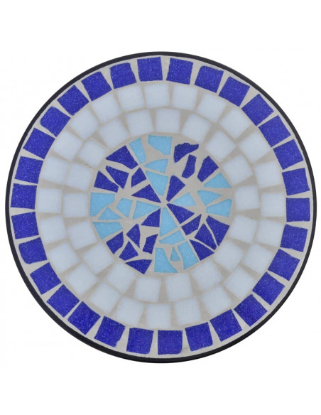 Tavolino Piante Modello Mosaico Blu e Bianco