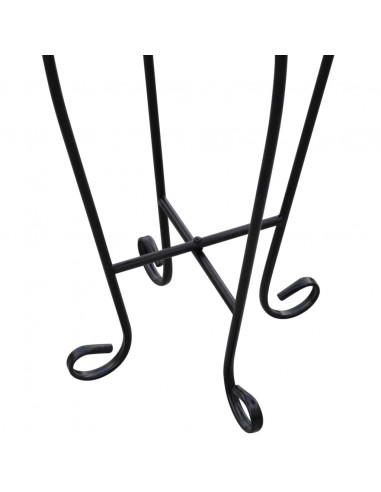 Tavolino per Piante con Mosaico Nero e Bianco