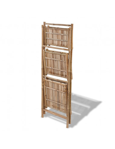 Supporto pieghevole per piante con 3 mensole in bambù