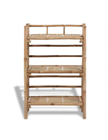 Supporto per Piante a 3 Ripiani in Bambù