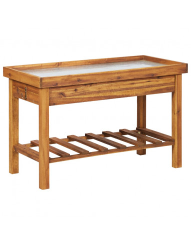 Banco da Lavoro per Giardino Piano in Zinco e Massello d'Acacia