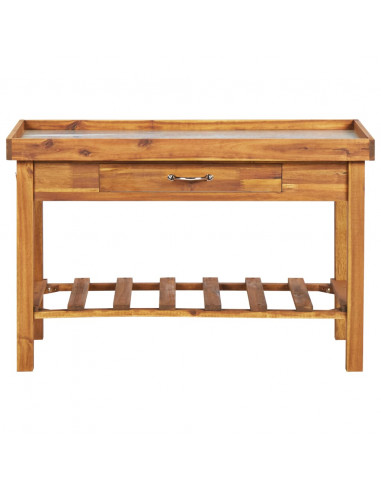 Banco da Lavoro per Giardino Piano in Zinco e Massello d'Acacia