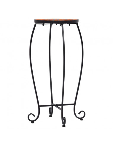 Tavolini con Mosaico 3 pz Terracotta in Ceramica