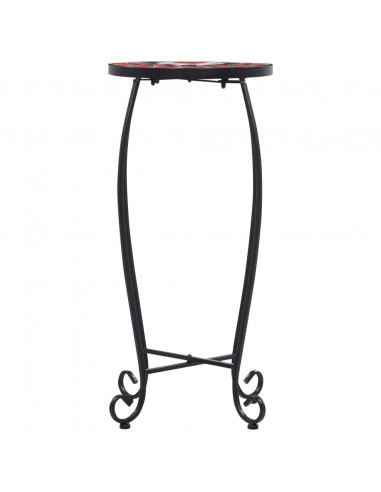 Tavolini con Mosaico 3 pz Terracotta e Bianco in Ceramica