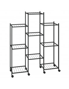 Portafiori con Ruote 83x25x103,5 cm Ferro Nero 2