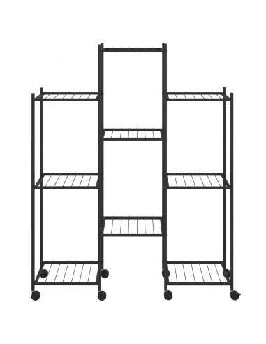 Portafiori con Ruote 83x25x103,5 cm Ferro Nero