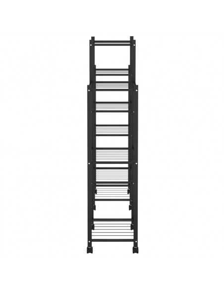 Portafiori con Ruote 83x25x103,5 cm Ferro Nero