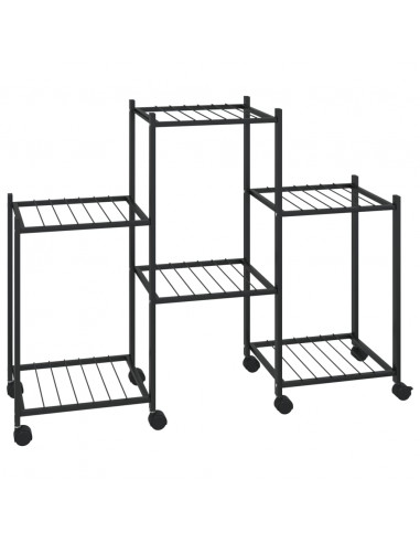 Portafiori con Ruote 83x25x63,5 cm Ferro Nero