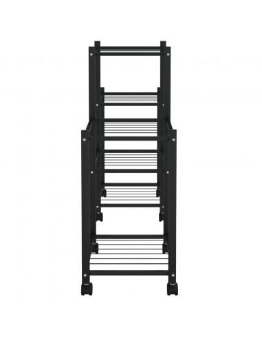 Portafiori con Ruote 83x25x63,5 cm Ferro Nero