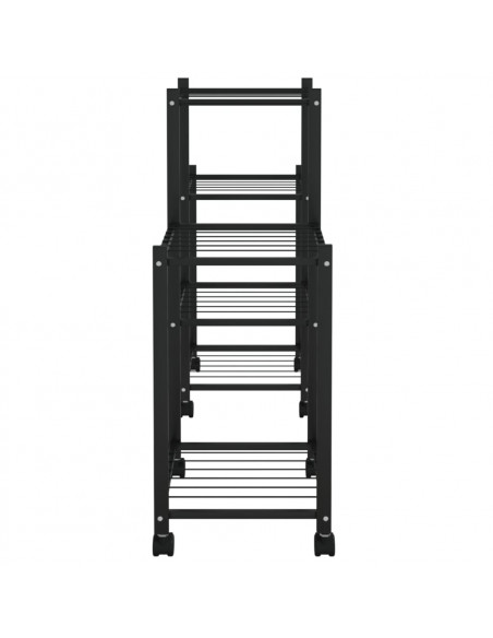 Portafiori con Ruote 83x25x63,5 cm Ferro Nero