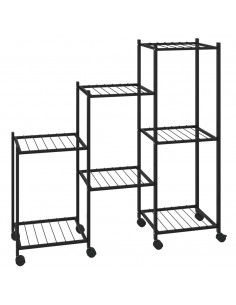 Portafiori con Ruote 83x25x83,5 cm Ferro Nero 2