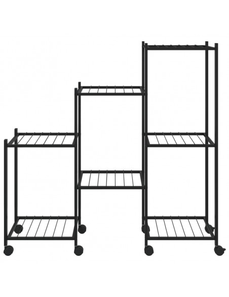 Portafiori con Ruote 83x25x83,5 cm Ferro Nero