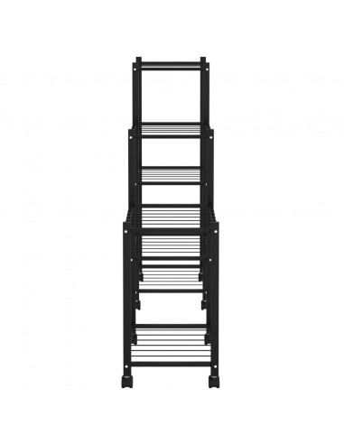 Portafiori con Ruote 83x25x83,5 cm Ferro Nero