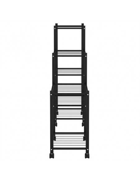 Portafiori con Ruote 83x25x83,5 cm Ferro Nero