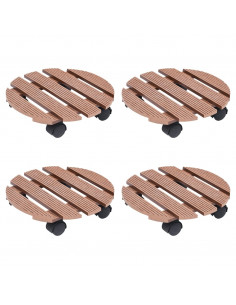 Carrelli Porta Piante 4 pz Marroni Ø30x7,5 cm WPC 2
