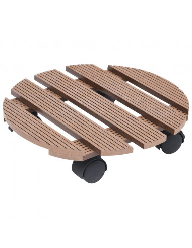 Carrelli Porta Piante 4 pz Marroni Ø30x7,5 cm WPC