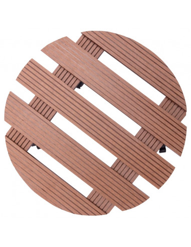 Carrelli Porta Piante 4 pz Marroni Ø30x7,5 cm WPC