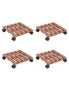 Carrelli Porta Piante 4 pz Marroni 30x30x7,5 cm WPC 2