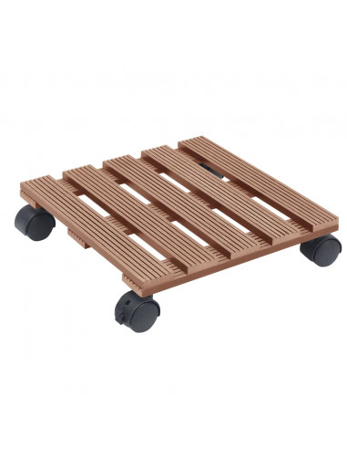 Carrelli Porta Piante 4 pz Marroni 30x30x7,5 cm WPC