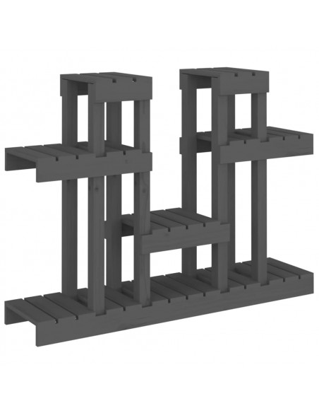 Supporto per Piante Grigio 104,5x25x77,5 cm in Massello di Pino