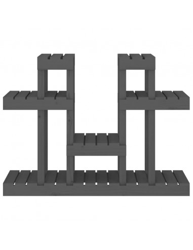 Supporto per Piante Grigio 104,5x25x77,5 cm in Massello di Pino