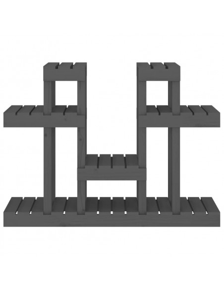Supporto per Piante Grigio 104,5x25x77,5 cm in Massello di Pino