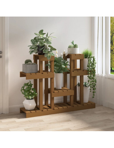 Supporto per Piante Miele 104,5x25x77,5 cm in Massello di Pino