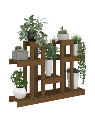 Supporto per Piante Miele 104,5x25x77,5 cm in Massello di Pino