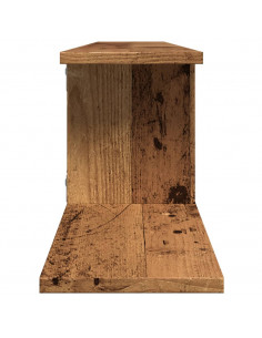 Scaffale TV Parete Legno Antico 125x18x23 cm Legno Multistrato