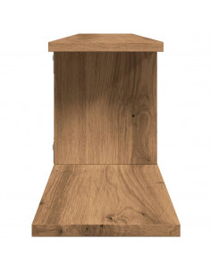 Scaffale TV Parete Rovere Artigianale 125x18x23 cm Truciolato