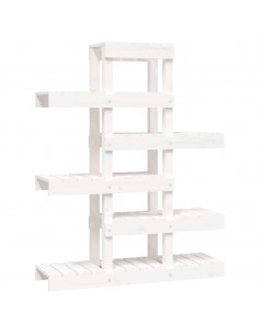 Supporto per Piante Bianco 85x25x109,5cm Legno Massello di Pino 2