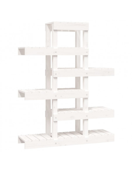 Supporto per Piante Bianco 85x25x109,5cm Legno Massello di Pino