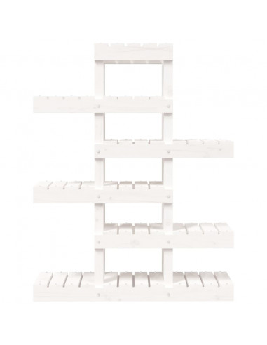 Supporto per Piante Bianco 85x25x109,5cm Legno Massello di Pino