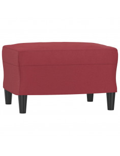 Set di Divani 3 pz con Cuscini Rosso Vino in Similpelle
