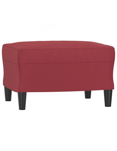 Set di Divani 3 pz con Cuscini Rosso Vino in Similpelle