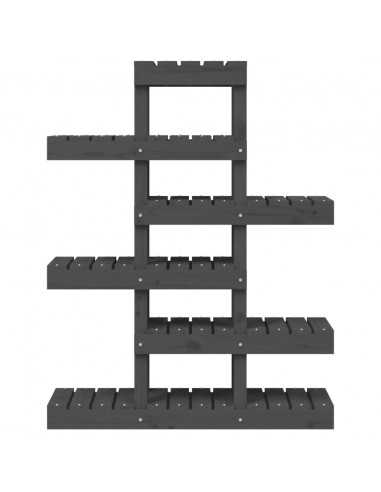 Supporto per Piante Grigio 85x25x109,5cm Legno Massello di Pino