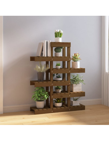 Supporto per Piante Miele 85x25x109,5 cm Legno Massello di Pino