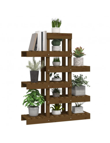 Supporto per Piante Miele 85x25x109,5 cm Legno Massello di Pino